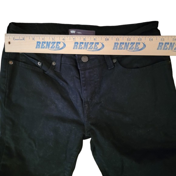 Levis Womens Black Cotton Blend Dark Wash‎ Pockets Cropped Jegging Jeans Size 27 - Picture 3 of 11